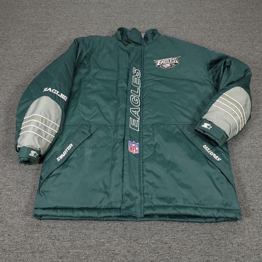 Vintage Philadelphia Eagles Jacket Large Green Coat NFL Football Starter 90s